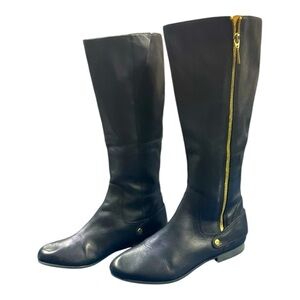 Clarks Black Leather Zip‎ Knee High Boots Womens Size 7 M Style 61267